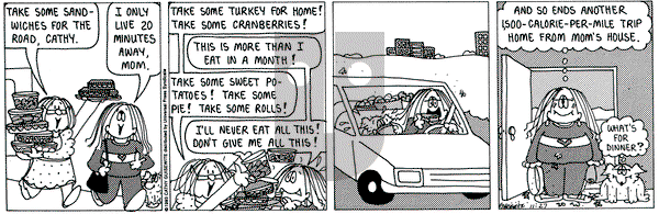 Cathy Classics on Thursday November 23, 1995 Comic Strip