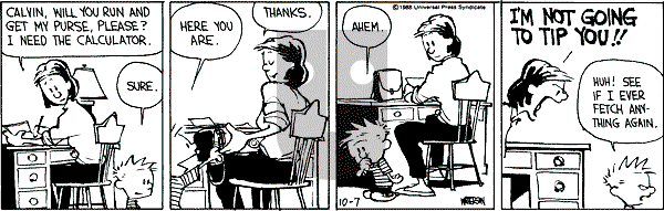 Calvin and Hobbes - Friday October 7, 1988 Comic Strip