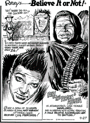 Ripley's Believe It or Not on Thursday April 27, 2006 Comic Strip