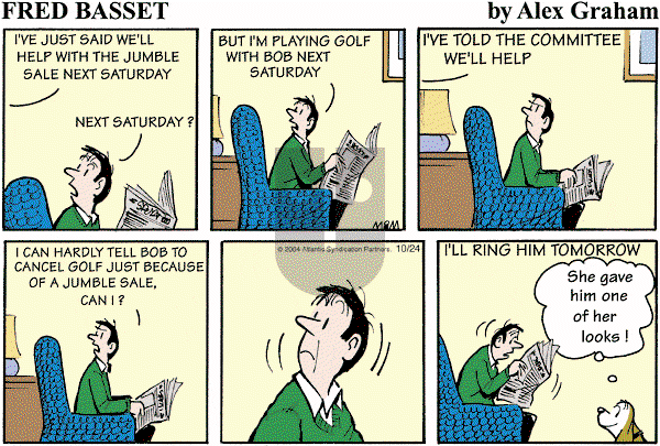 Fred Basset on Sunday October 24, 2004 Comic Strip