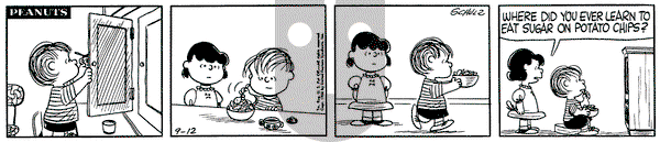 Peanuts on Friday September 12, 1958 Comic Strip