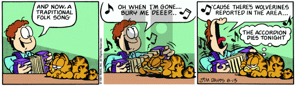 Garfield on Tuesday August 13, 1991 Comic Strip
