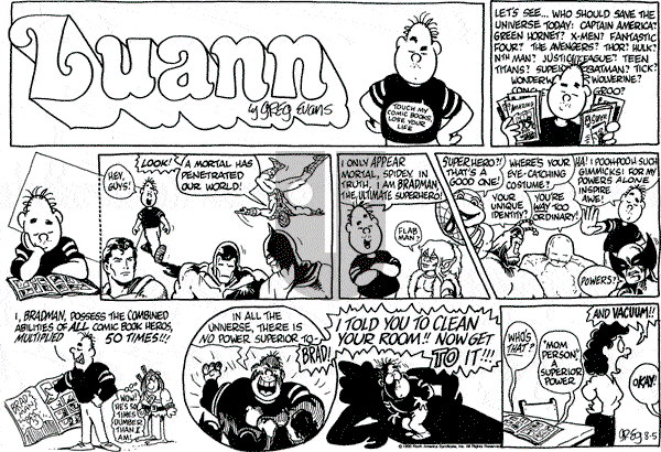 Luann on Sunday August 5, 1990 Comic Strip