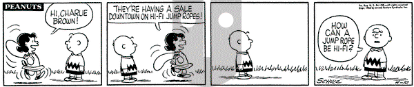 Peanuts on Thursday April 10, 1958 Comic Strip
