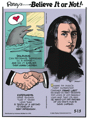 Ripley's Believe It or Not on Wednesday May 13, 2020 Comic Strip