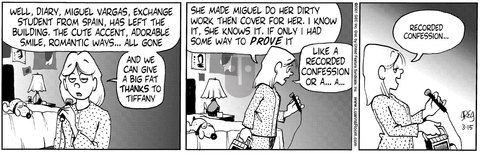 Luann - Thursday March 15, 2001 Comic Strip