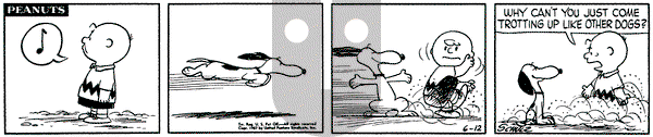 Peanuts on Wednesday June 12, 1957 Comic Strip