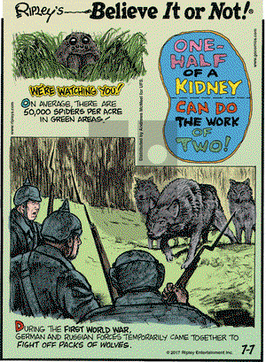 Ripley's Believe It or Not on Friday July 7, 2017 Comic Strip