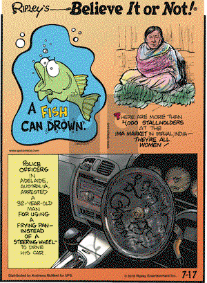Ripley's Believe It or Not on Tuesday July 17, 2018 Comic Strip