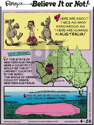 Ripley's Believe It or Not on Monday April 26, 2021 Comic Strip