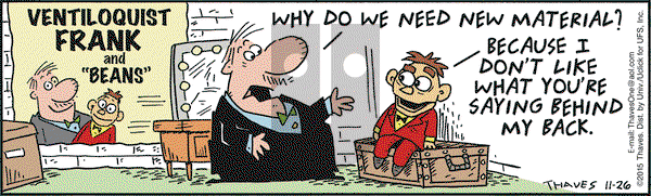 Frank and Ernest on Thursday November 26, 2015 Comic Strip