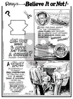 Ripley's Believe It or Not - Friday November 9, 2007 Comic Strip