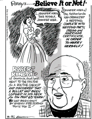 Ripley's Believe It or Not on Monday March 31, 2003 Comic Strip