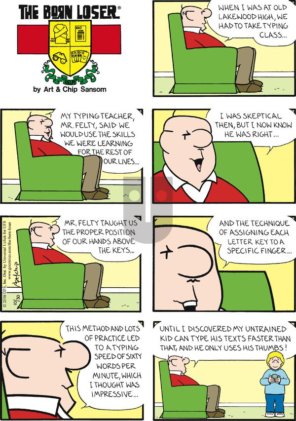 The Born Loser on Sunday October 30, 2016 Comic Strip