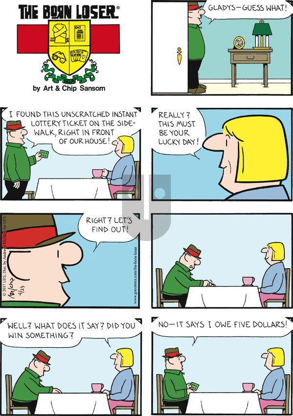The Born Loser on Sunday April 23, 2017 Comic Strip