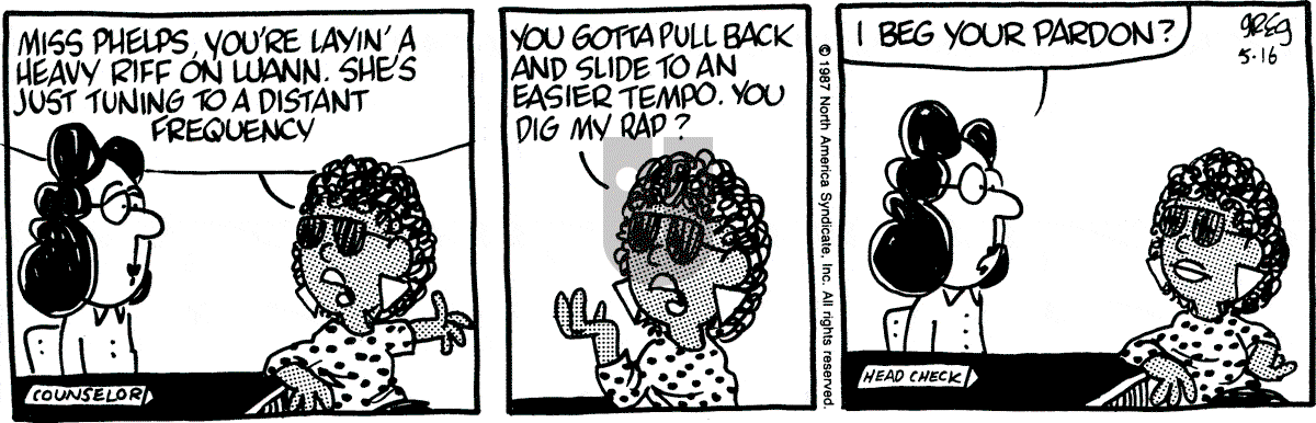 Luann - Saturday May 16, 1987 Comic Strip