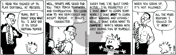 Calvin and Hobbes on Saturday April 21, 1990 Comic Strip