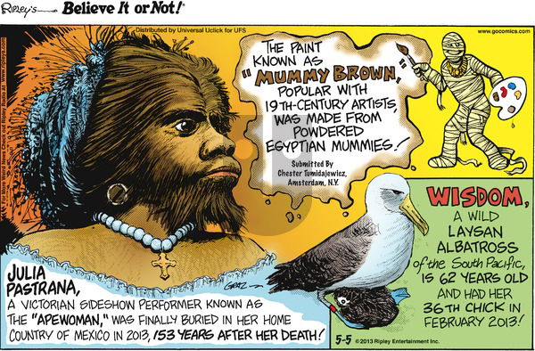 Ripley's Believe It or Not on Sunday May 5, 2013 Comic Strip