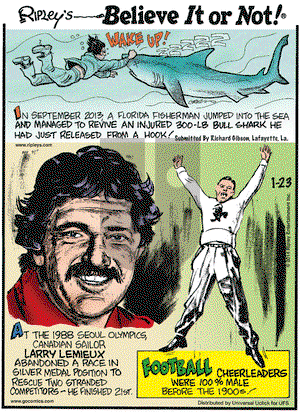Ripley's Believe It or Not on Thursday January 23, 2014 Comic Strip