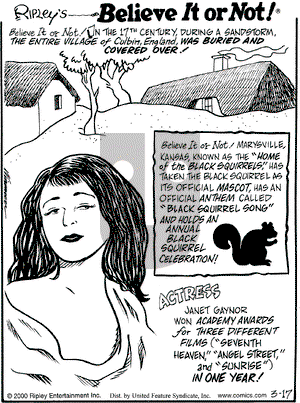 Ripley's Believe It or Not on Friday March 17, 2000 Comic Strip