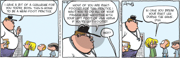 Cleats - Monday October 15, 2007 Comic Strip