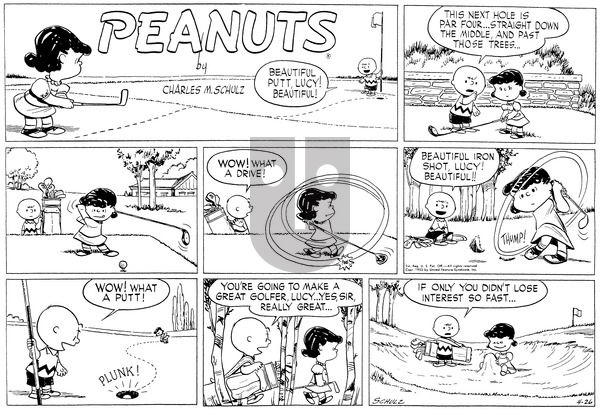 Peanuts on Sunday April 26, 1953 Comic Strip