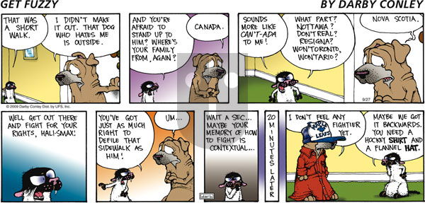 Get Fuzzy on Sunday September 27, 2009 Comic Strip