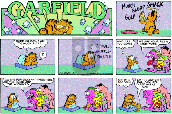 Garfield on Sunday October 14, 1984 Comic Strip