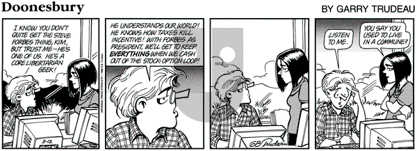 Doonesbury on Tuesday March 12, 1996 Comic Strip