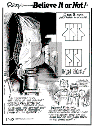 Ripley's Believe It or Not on Saturday November 10, 2007 Comic Strip