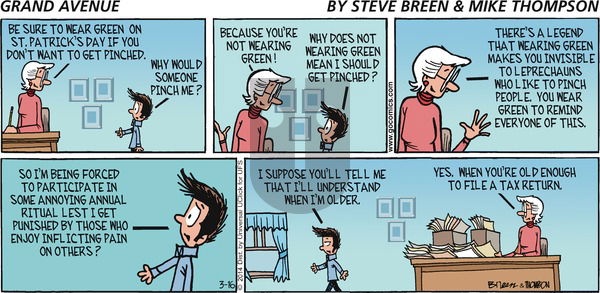 Grand Avenue on Sunday March 16, 2014 Comic Strip