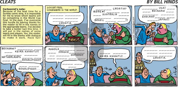 Cleats on Sunday July 9, 2006 Comic Strip