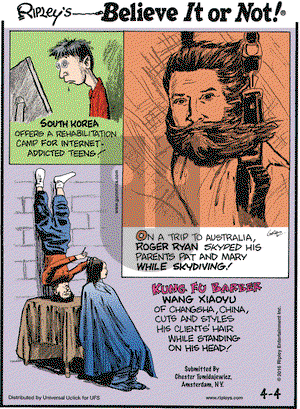 Ripley's Believe It or Not on Monday April 4, 2016 Comic Strip