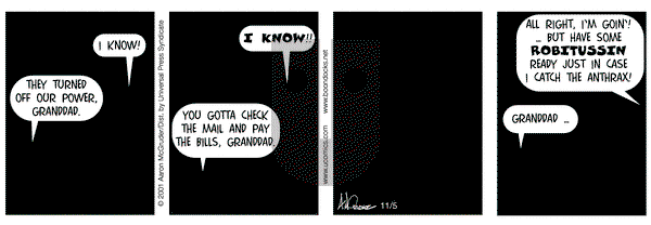 The Boondocks on Monday November 5, 2001 Comic Strip