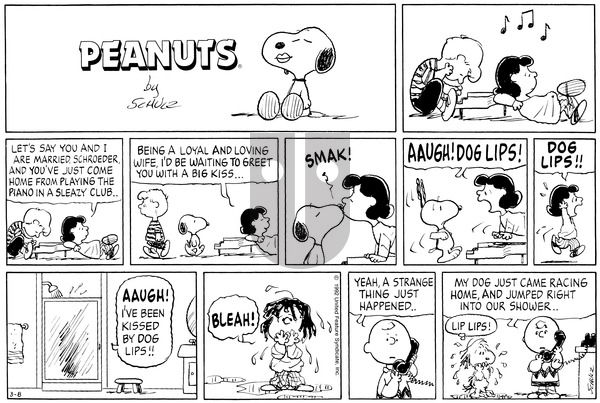 Peanuts on Sunday March 8, 1992 Comic Strip