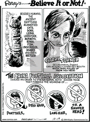 Ripley's Believe It or Not on Tuesday October 19, 2004 Comic Strip