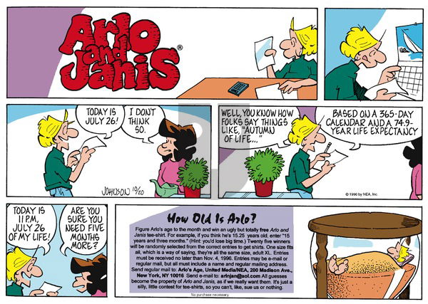 Arlo and Janis on Sunday October 20, 1996 Comic Strip