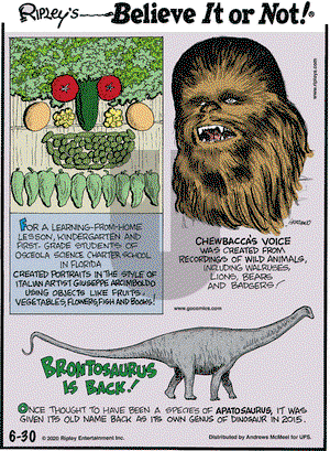 Ripley's Believe It or Not on Tuesday June 30, 2020 Comic Strip