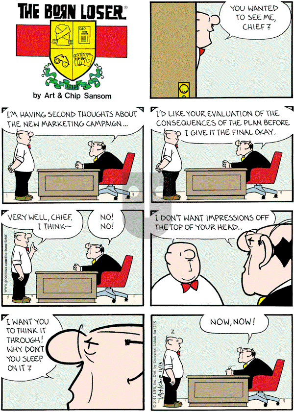 The Born Loser on Sunday November 13, 2011 Comic Strip