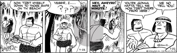 Alley Oop on Thursday July 22, 1976 Comic Strip