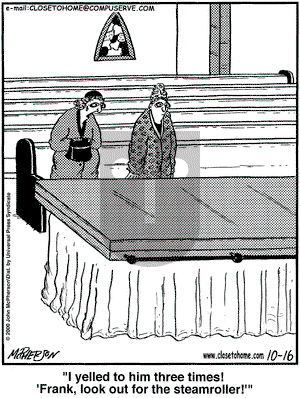 Close to Home on Monday October 16, 2000 Comic Strip