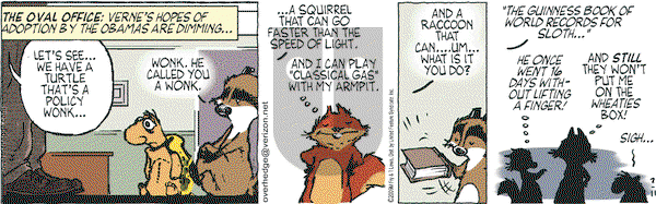 Over the Hedge on Wednesday February 11, 2009 Comic Strip