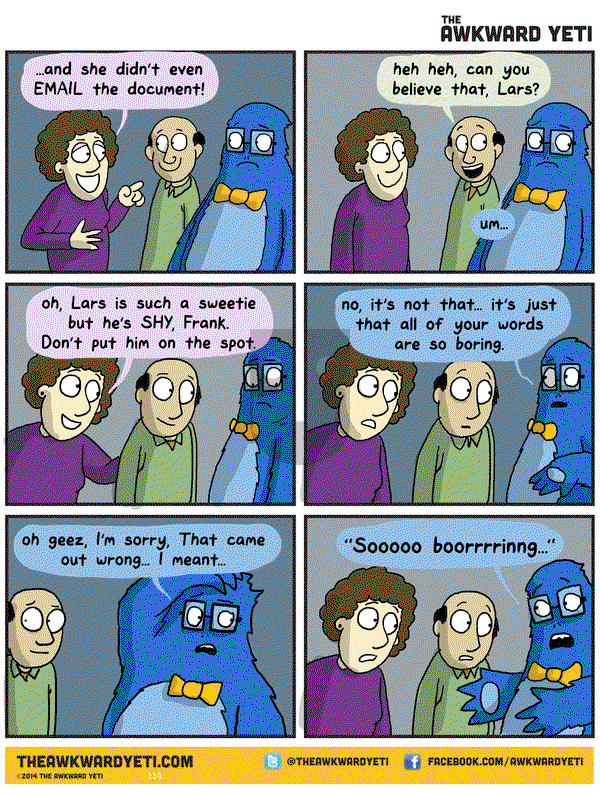 The Awkward Yeti on Thursday March 5, 2015 Comic Strip