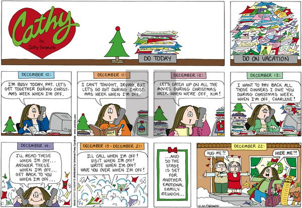 Cathy Classics on Sunday December 22, 2013 Comic Strip
