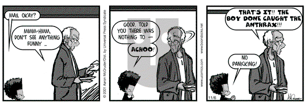 The Boondocks on Tuesday November 6, 2001 Comic Strip