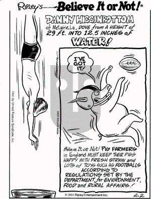 Ripley's Believe It or Not on Wednesday April 2, 2003 Comic Strip