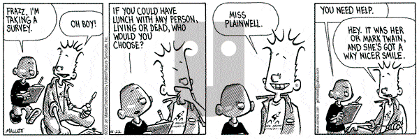Frazz on Monday April 22, 2002 Comic Strip