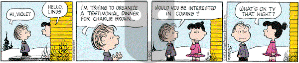 Peanuts on Tuesday January 30, 2001 Comic Strip