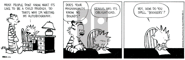 Calvin and Hobbes on Thursday February 16, 1995 Comic Strip
