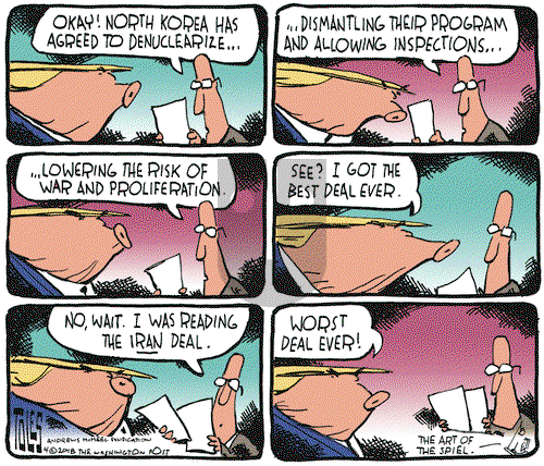 Tom Toles on Wednesday April 25, 2018 Comic Strip